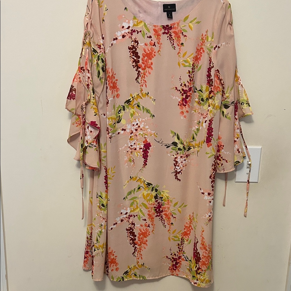 Worthington Long Sleeve Dress with Floral Print